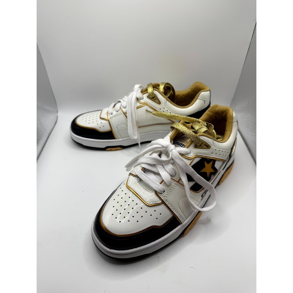 Starter Fast Break 430-10320 Mens 8.5 M‎ Sneaker White Black Gold Leather Shoes